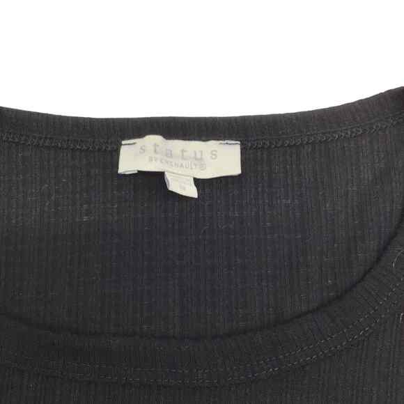 Status By Cheanult Women’s Black Puff Shoulder Long Sleeve Top Size M NWOT - Picture 14 of 16